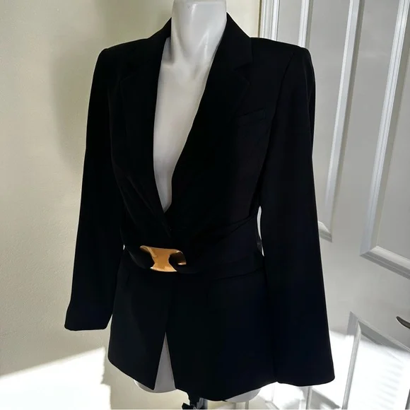 Donna Karan Black Blazer with Gold Accent - Picture 4 of 9